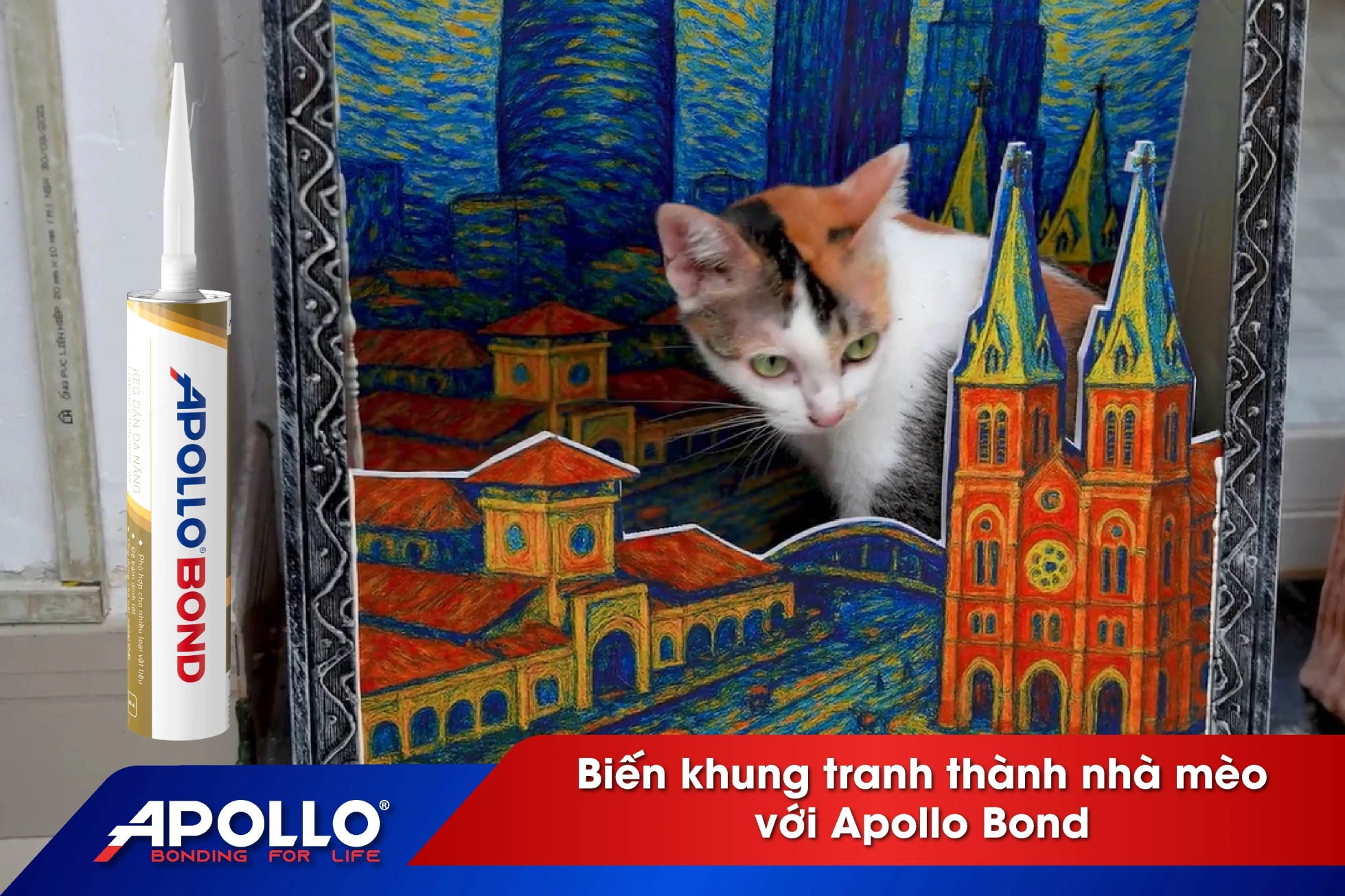 Biến khung tranh thành nhà mèo với Apollo Bond